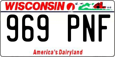 WI license plate 969PNF