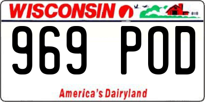 WI license plate 969POD