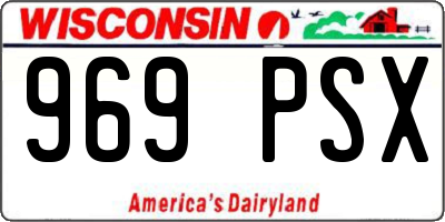 WI license plate 969PSX