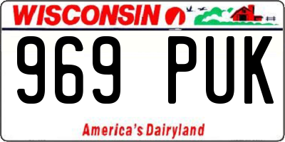 WI license plate 969PUK