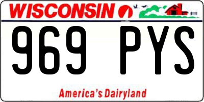 WI license plate 969PYS