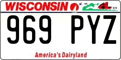 WI license plate 969PYZ