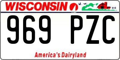 WI license plate 969PZC