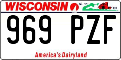 WI license plate 969PZF