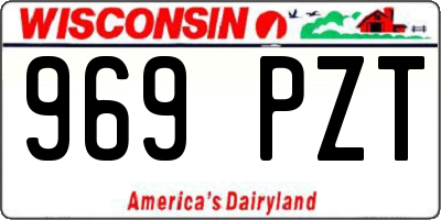 WI license plate 969PZT