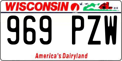 WI license plate 969PZW
