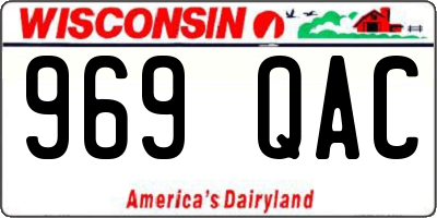 WI license plate 969QAC