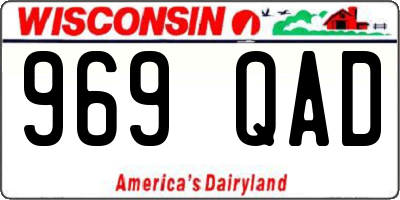 WI license plate 969QAD