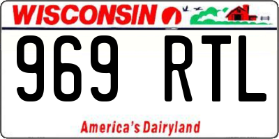 WI license plate 969RTL