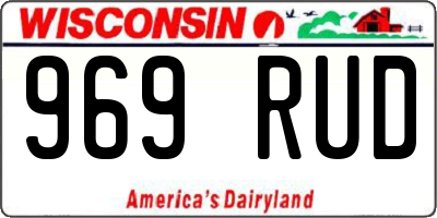 WI license plate 969RUD