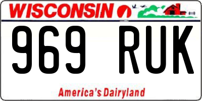 WI license plate 969RUK