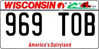 WI license plate 969TOB