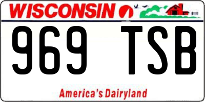 WI license plate 969TSB