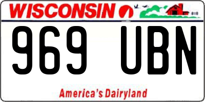 WI license plate 969UBN