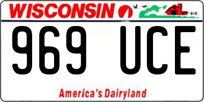 WI license plate 969UCE