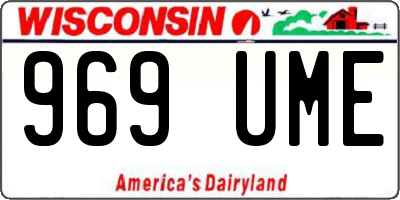 WI license plate 969UME