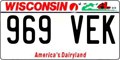 WI license plate 969VEK