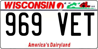 WI license plate 969VET