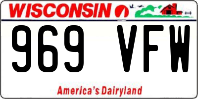 WI license plate 969VFW