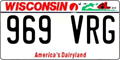 WI license plate 969VRG