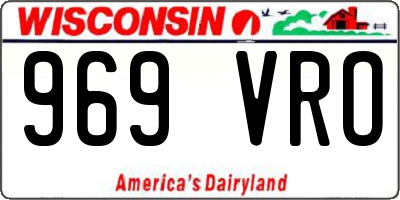 WI license plate 969VRO