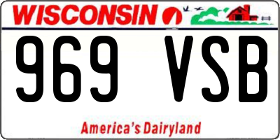 WI license plate 969VSB