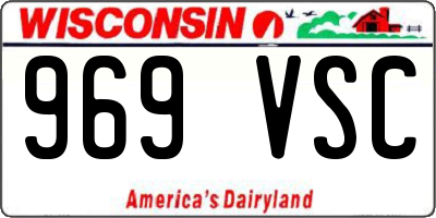 WI license plate 969VSC