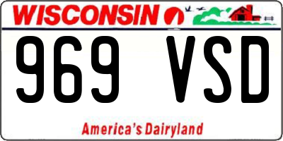 WI license plate 969VSD