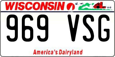 WI license plate 969VSG