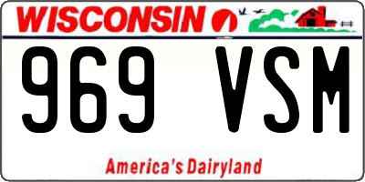 WI license plate 969VSM