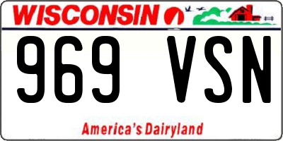 WI license plate 969VSN