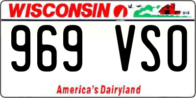 WI license plate 969VSO