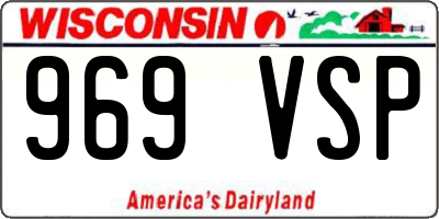 WI license plate 969VSP