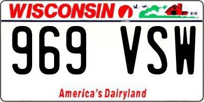 WI license plate 969VSW