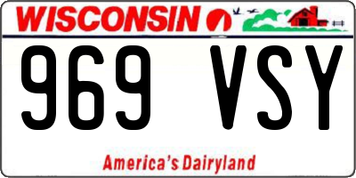 WI license plate 969VSY