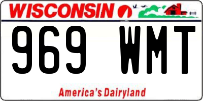 WI license plate 969WMT