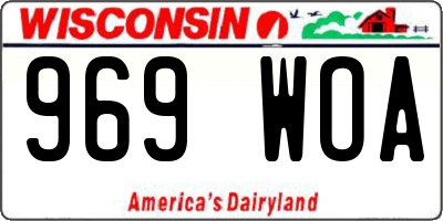 WI license plate 969WOA