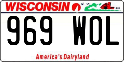WI license plate 969WOL