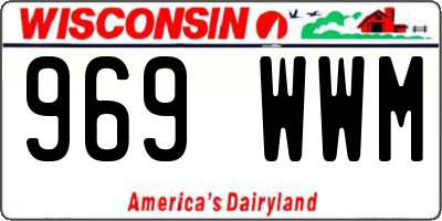 WI license plate 969WWM