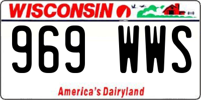 WI license plate 969WWS