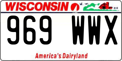 WI license plate 969WWX