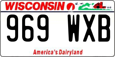 WI license plate 969WXB
