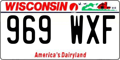 WI license plate 969WXF