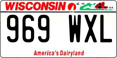 WI license plate 969WXL