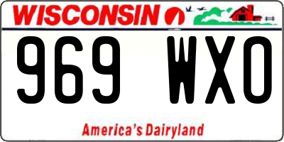 WI license plate 969WXO
