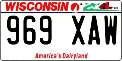 WI license plate 969XAW
