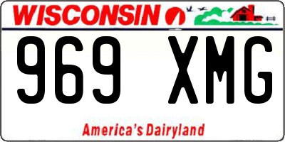 WI license plate 969XMG
