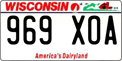 WI license plate 969XOA