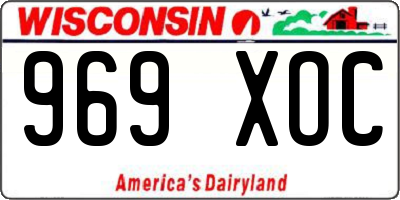 WI license plate 969XOC