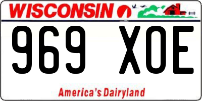 WI license plate 969XOE